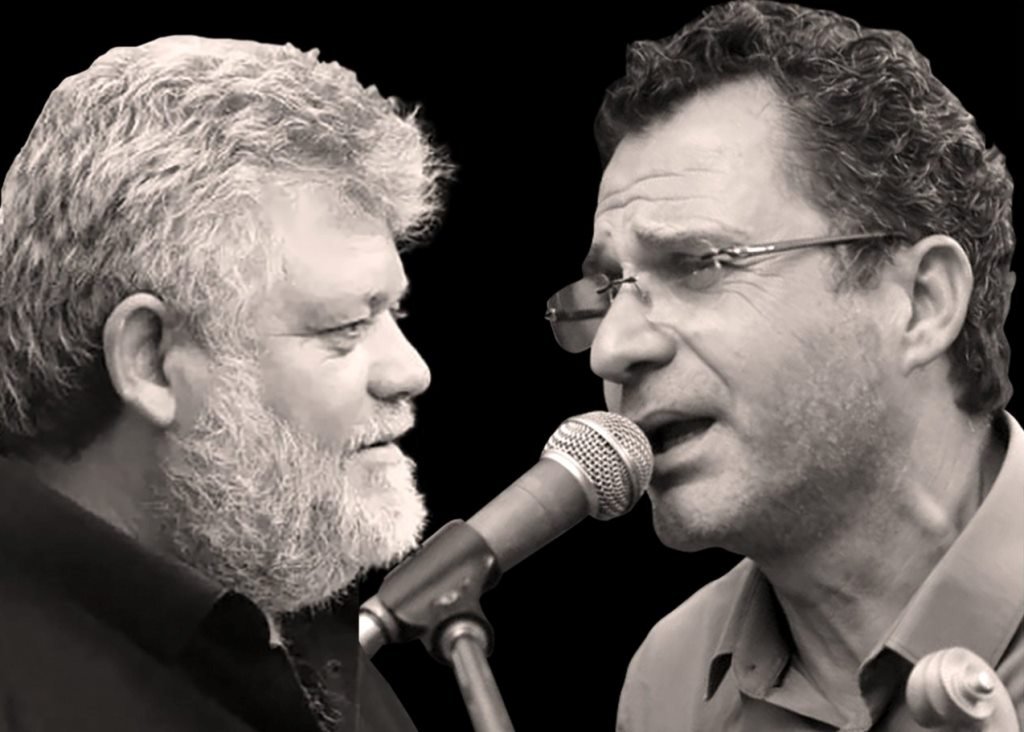 Ο Στέλιος Μπικάκης και ο Γιώργος Μανωλιούδης στην Ταβέρνα Πόπη